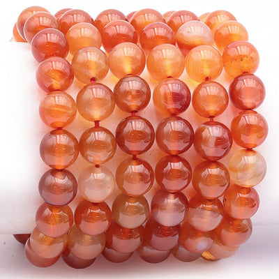 Pulsera cornalina natural Brasil A (bolas 10mm)