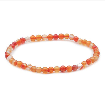 Bracelet cornaline naturelle Brésil A (boules 3 - 4mm) - La Boite à Cailloux