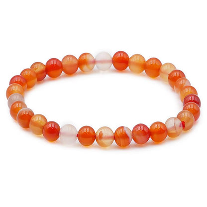 Bracelet cornaline naturelle Brésil A (boules 5 - 6mm) - La Boite à Cailloux