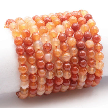 Bracelet cornaline naturelle Brésil A (boules 7-8mm) - La Boite à Cailloux