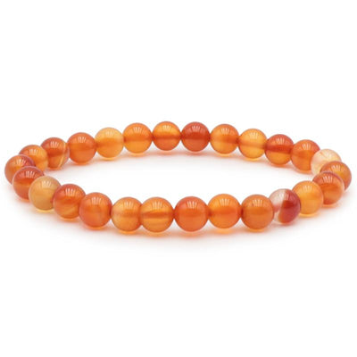 Pulsera cornalina natural Brasil A (bolas 7-8mm) - Talla L