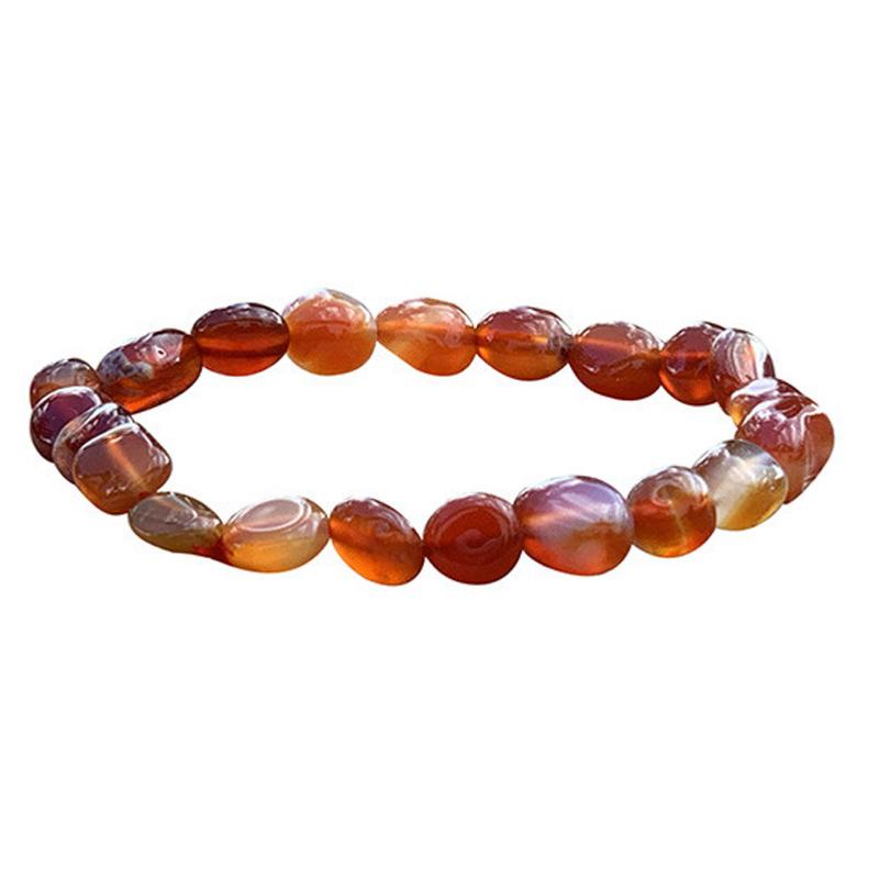 Bracelet cornaline naturelle Brésil A (grains 5 - 7mm) - La Boite à Cailloux