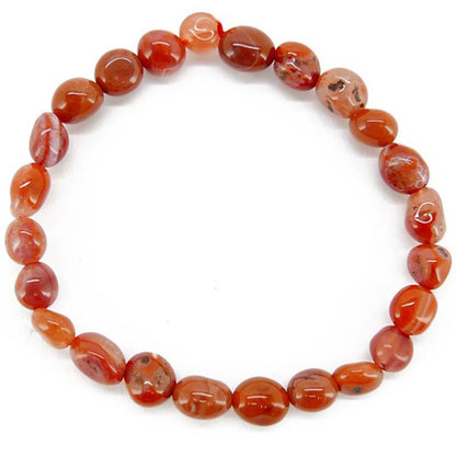 Bracelet cornaline naturelle Brésil A (grains 5 - 7mm) - La Boite à Cailloux