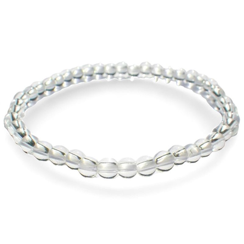 Bracelet cristal de roche Brésil A (boules 3 - 4mm) - La Boite à Cailloux