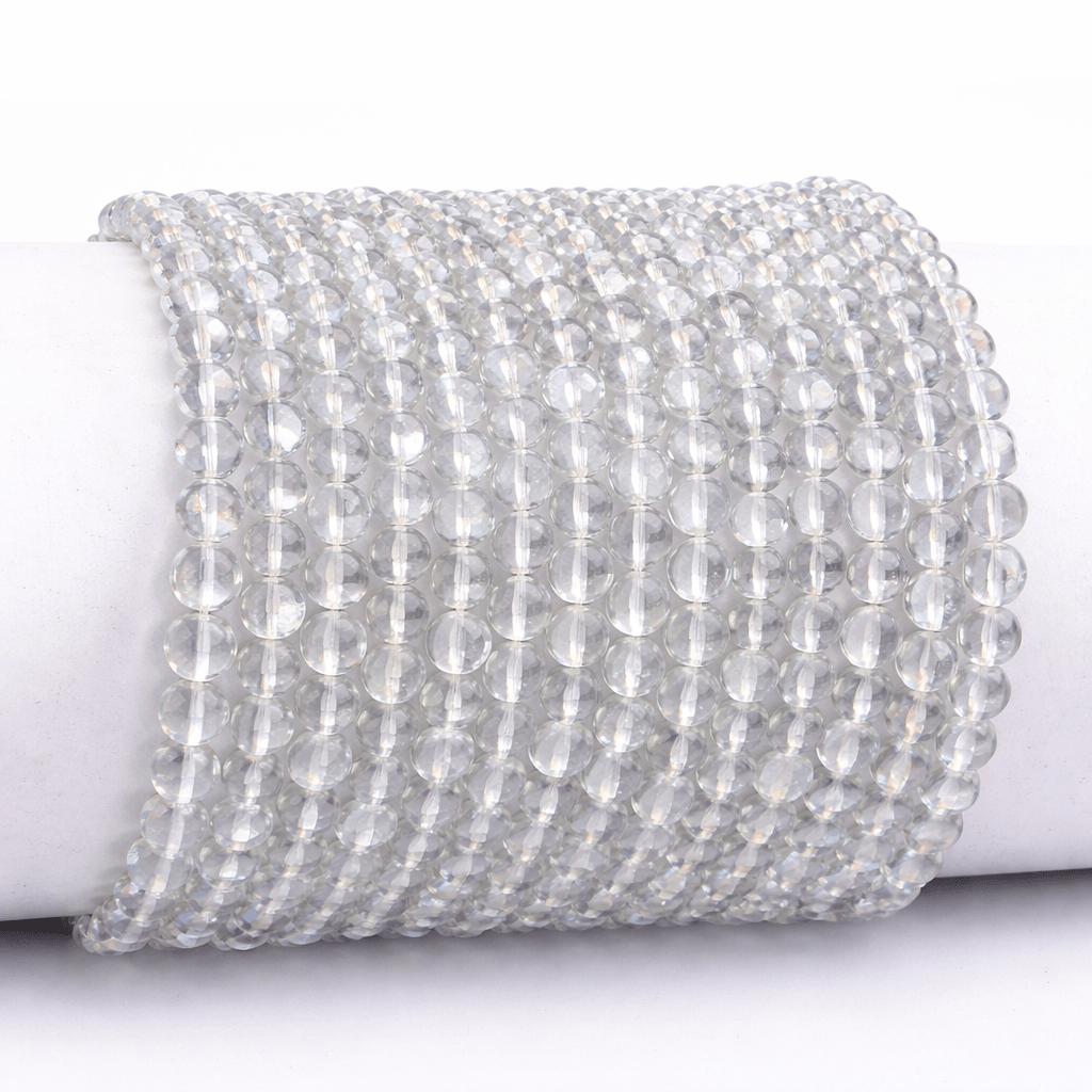 Bracelet cristal de roche Brésil A (boules 3 - 4mm) - La Boite à Cailloux