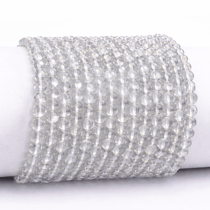 Bracelet cristal de roche Brésil A (boules 3 - 4mm) - La Boite à Cailloux