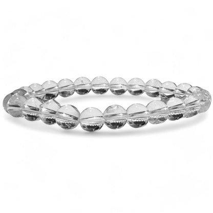 Bracelet cristal de roche Brésil A (boules 7 - 8mm) - La Boite à Cailloux