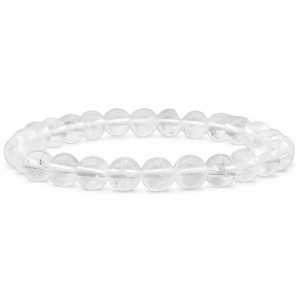Bracelet cristal de roche Brésil A (boules 7 - 8mm) - Taille L - La Boite à Cailloux
