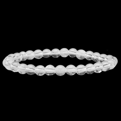 Bracelet cristal de roche Brésil AA (boules 5 - 6mm) - La Boite à Cailloux