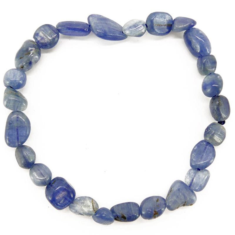 Bracelet cyanite bleue Inde A (grains 5 - 7mm) - La Boite à Cailloux