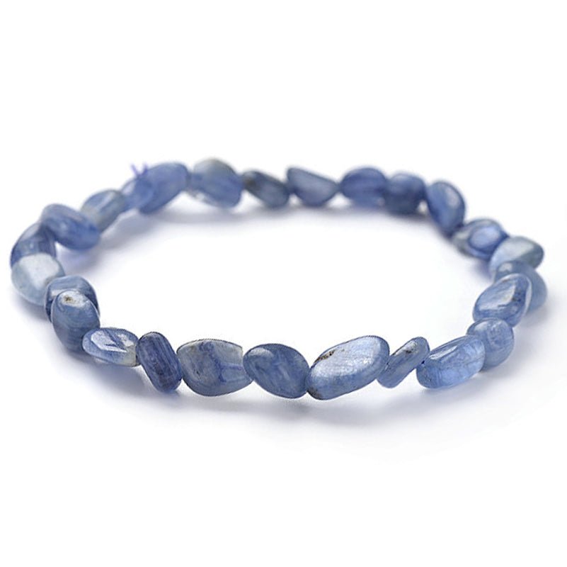 Bracelet cyanite bleue Inde A (grains 5 - 7mm) - La Boite à Cailloux