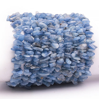 Bracelet cyanite bleue ou disthène Inde A (perles baroques) - La Boite à Cailloux