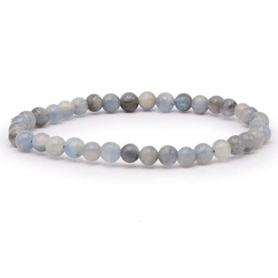 Pulsera de cianita azul natural o distena de la India AB (bolas de 4,5-5,5 mm)