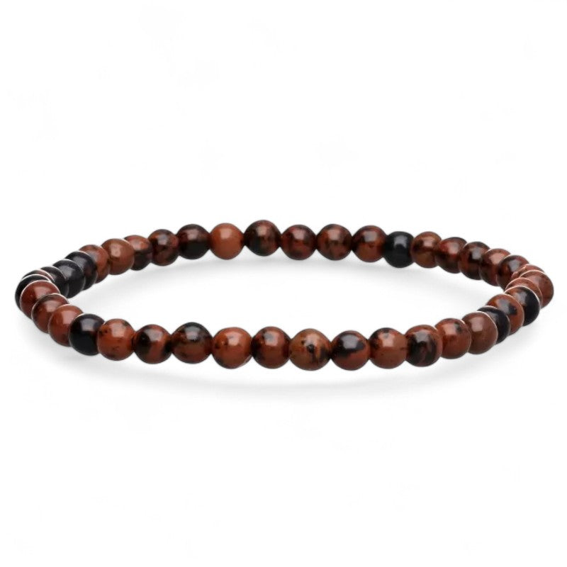 Pulsera obsidiana caoba Mexico AB (bolas 5-6mm)