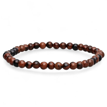 Pulsera obsidiana caoba Mexico AB (bolas 5-6mm)