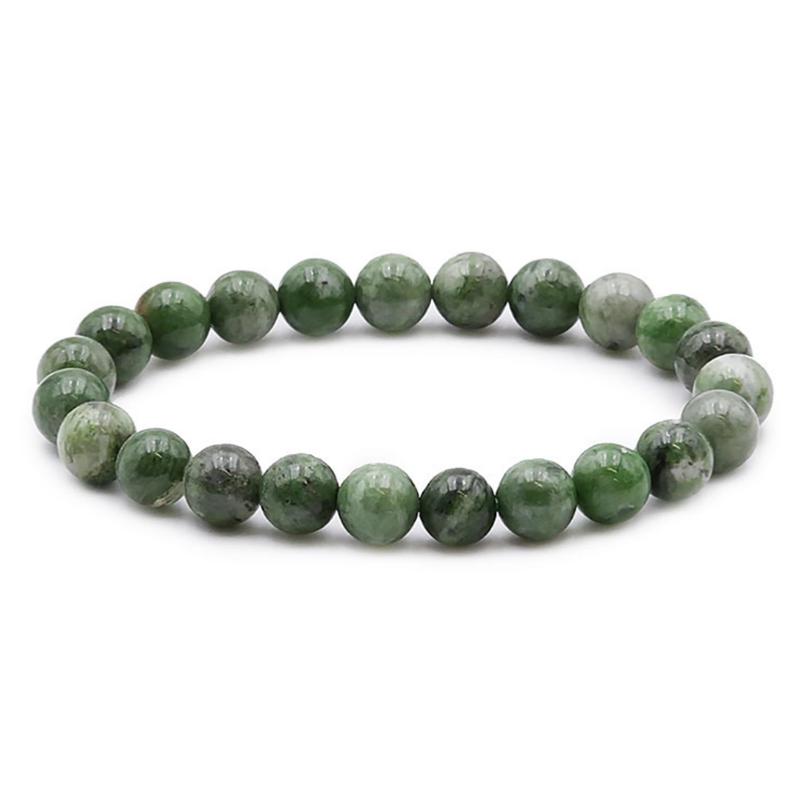 Bracelet diopside vert Etats - Unis B (boules 7 - 8mm) - La Boite à Cailloux