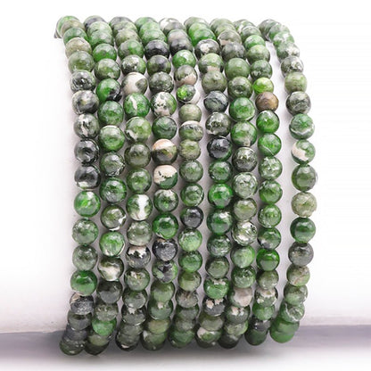 Bracelet diopside Vert sur gangue Etats - Unis AA (boules 4,5 - 5,5mm) - La Boite à Cailloux