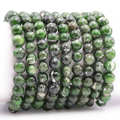 Bracelet diopside Vert sur gangue Etats - Unis AA (boules 8,5 - 9,5mm) - La Boite à Cailloux
