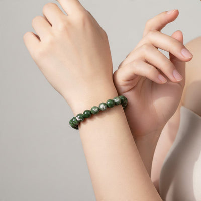 Bracelet diopside Vert sur gangue Etats-Unis AA (boules 8,5-9,5mm)
