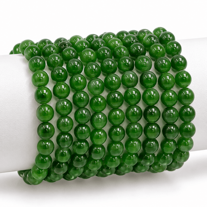 Bracelet dioptase Namibie AA+ (boules 5-6mm) - La Boite à Cailloux