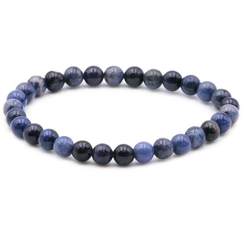 Bracelet dumortiérite Namibie A (boules 5 - 6mm) - La Boite à Cailloux