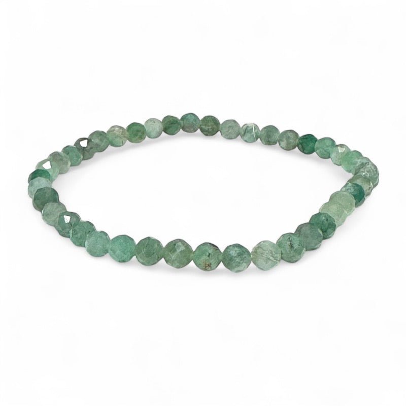 Bracelet emeraude Brésil A (perles facettées 3 - 4mm) - La Boite à Cailloux