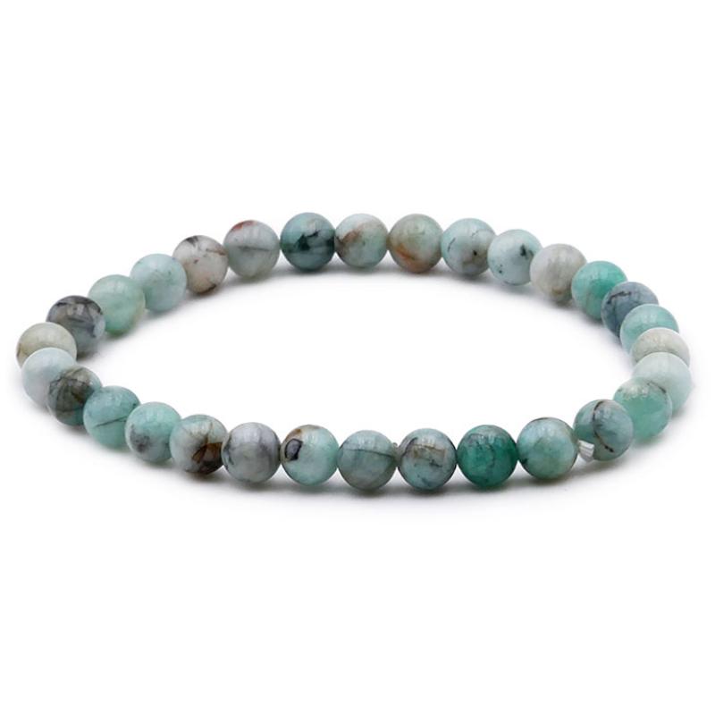 Bracelet emeraude Russie AB (boules de 5 - 6mm) - La Boite à Cailloux
