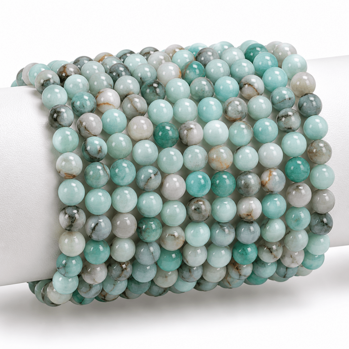 Bracelet emeraude Russie AB (boules de 5-6mm) - La Boite à Cailloux