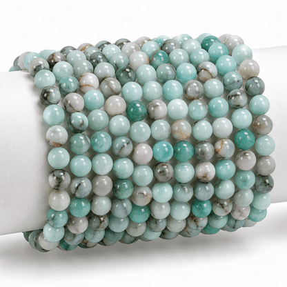 Bracelet emeraude Russie AB (boules de 5-6mm) - La Boite à Cailloux