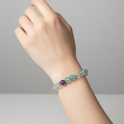 Mehrfarbiges Fluorit-Armband China A (Kugeln 7-8 mm)