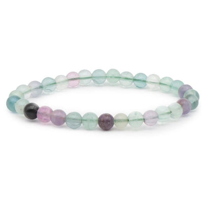 Bracelet fluorine multicolore Chine A (boules de 5 - 6mm) - La Boite à Cailloux