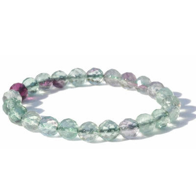 China Una pulsera de fluorita multicolor (cuentas facetadas de 7-8 mm)