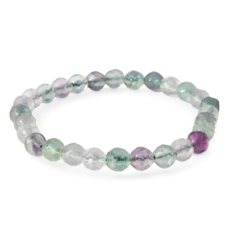 Bracelet fluorine multicolore Chine A (perles facettées de 5 - 6mm) - La Boite à Cailloux