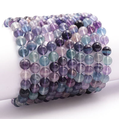 Pulsera fluorita multicolor China AA+ (bolas 7-8mm)