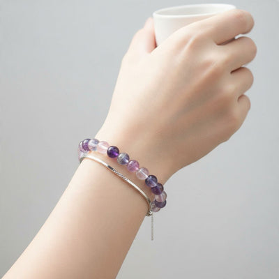 Fluorit-Armband, mehrfarbig, China AA+ (7–8 mm Kugeln)
