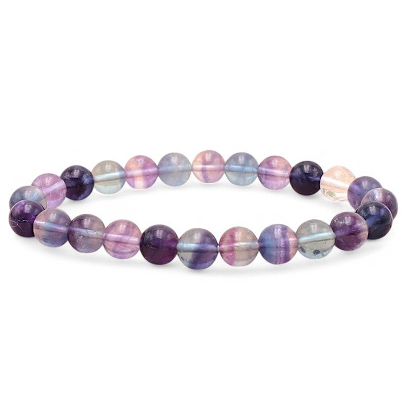 Bracelet fluorine multicolore Chine AA+ (boules 7 - 8mm) - La Boite à Cailloux