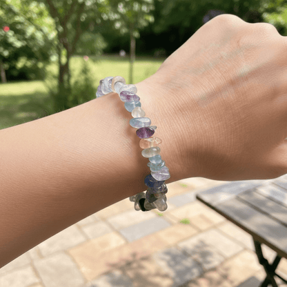 Bracelet fluorine multicolore Chine AA (perles baroques) - La Boite à Cailloux
