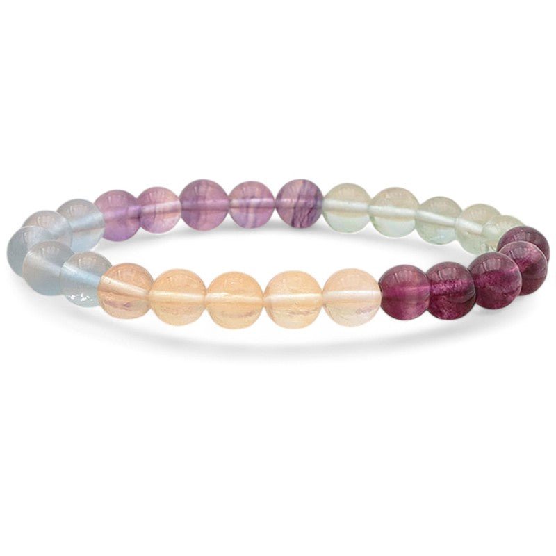 Bracelet fluorine multicolore trié Chine AA+ (boules 7 - 8mm) - La Boite à Cailloux