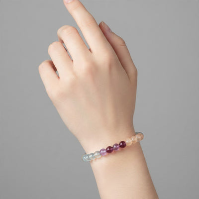Multifarbenes Fluorit-Armband, sortiert, China AA+ (Kugeln 7-8 mm)