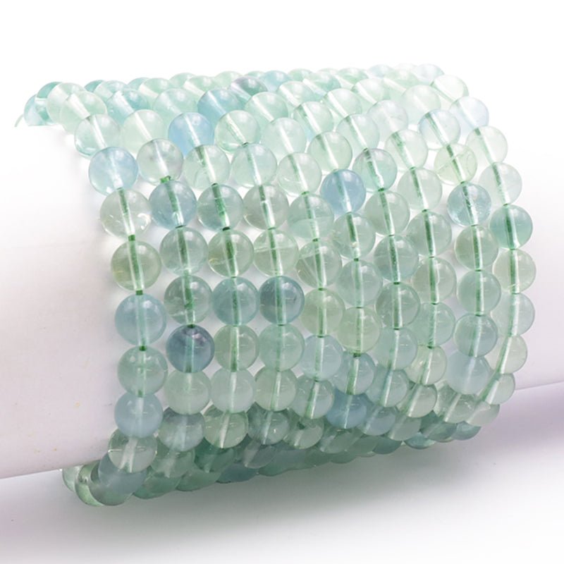 Bracelet fluorine verte Chine A+ (boules 7 - 8mm) - La Boite à Cailloux