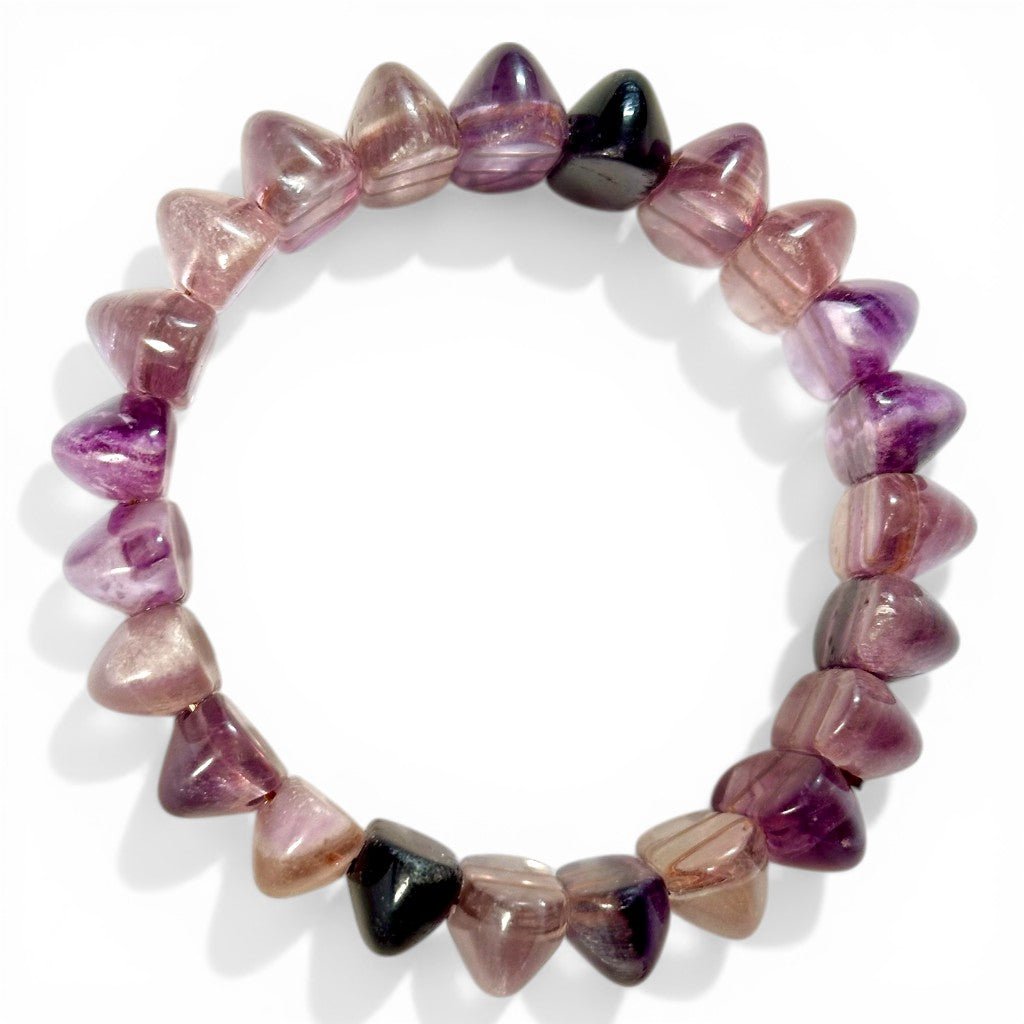 Bracelet fluorine violette Chine A (pierres taillées) - La Boite à Cailloux