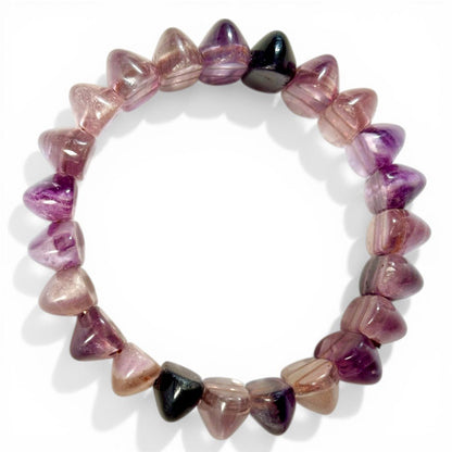 Bracelet fluorine violette Chine A (pierres taillées) - La Boite à Cailloux