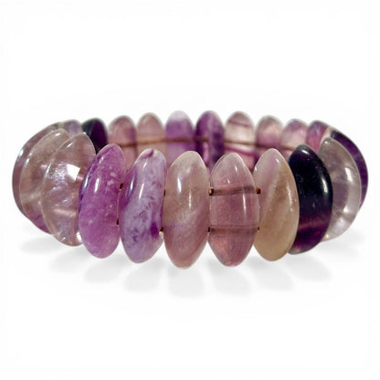 Bracelet fluorine violette Chine A (pierres taillées) - La Boite à Cailloux