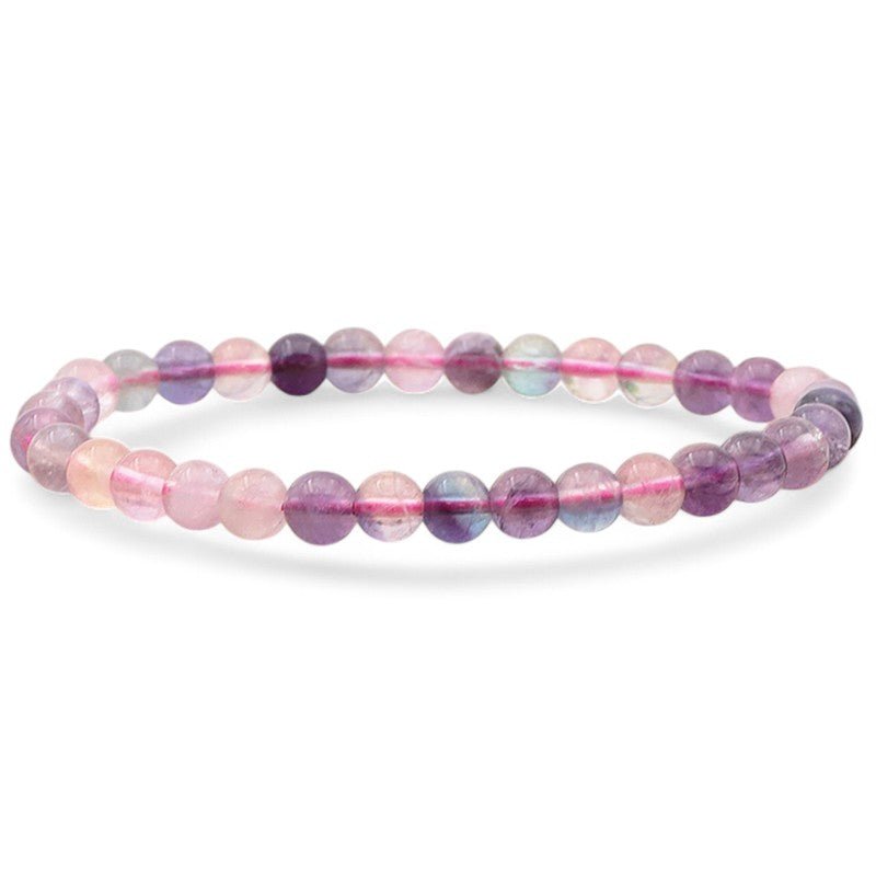 Bracelet fluorine violette multicolore Chine AA+ (boules 5 - 6mm) - La Boite à Cailloux