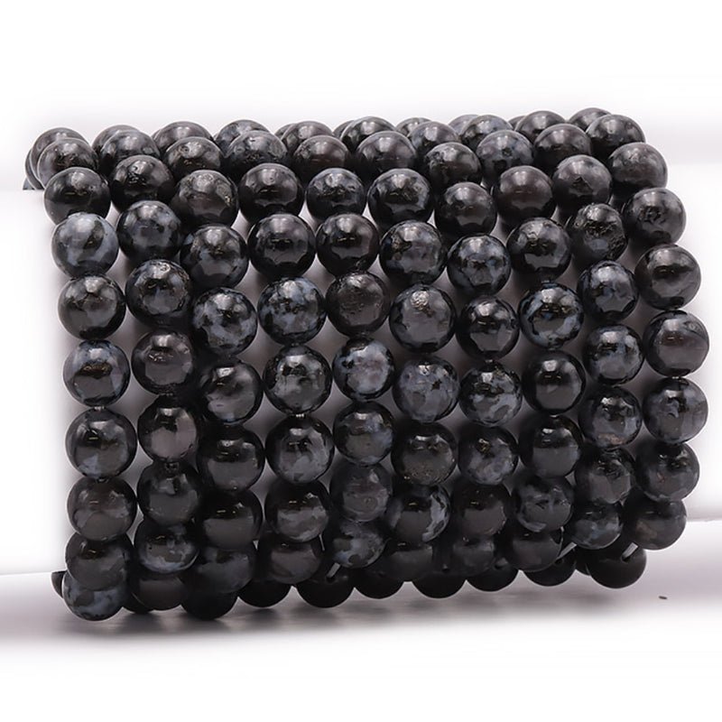 Bracelet Gabbro Madagascar A+ (Merlinite mystique) boules 10mm - La Boite à Cailloux