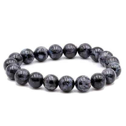 Bracelet Gabbro Madagascar A+ (Merlinite mystique) boules 10mm - La Boite à Cailloux