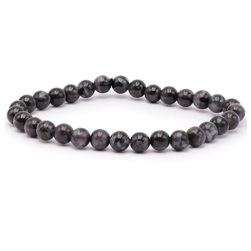 Bracelet Gabbro Madagascar A+ (Merlinite mystique) boules 5 - 6mm - La Boite à Cailloux