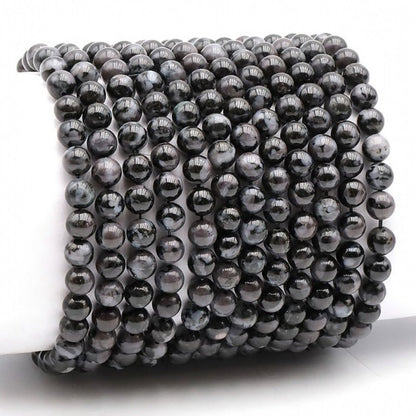 Bracelet Gabbro Madagascar A+ (Merlinite mystique) boules 5 - 6mm - La Boite à Cailloux
