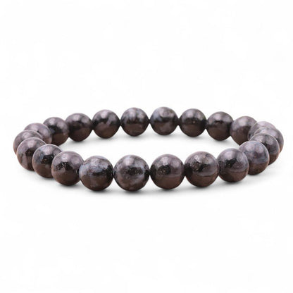 Bracelet Gabbro Madagascar A+ (Merlinite mystique) boules 7 - 8mm - La Boite à Cailloux