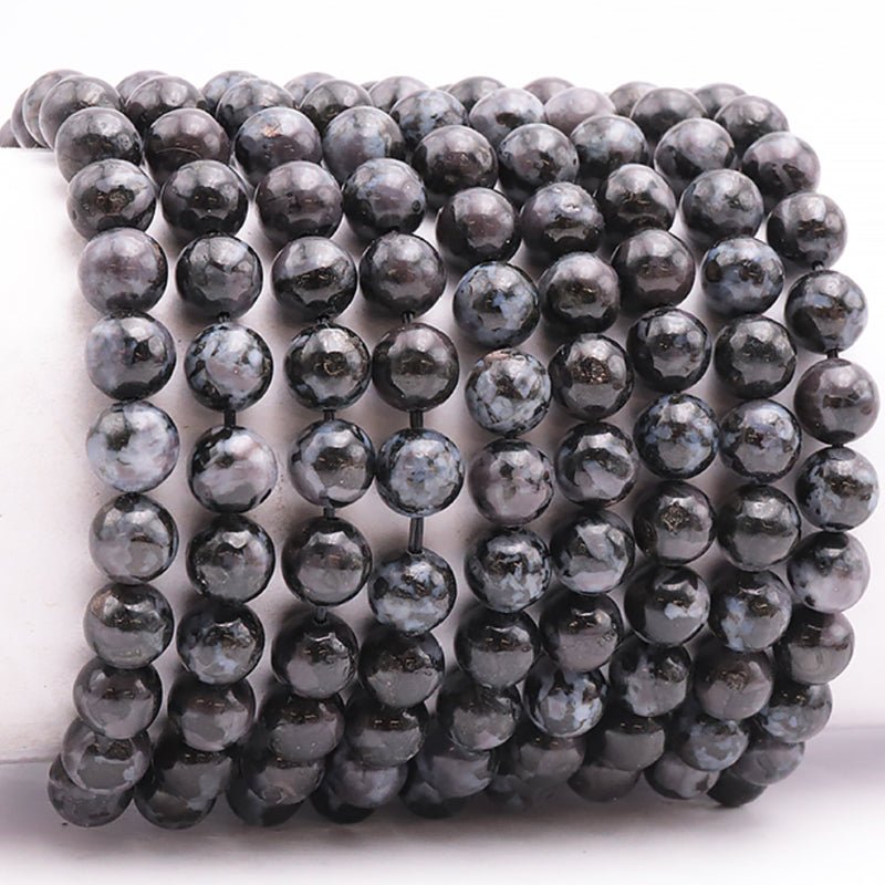 Bracelet Gabbro Madagascar A+ (Merlinite mystique) boules 7 - 8mm - La Boite à Cailloux